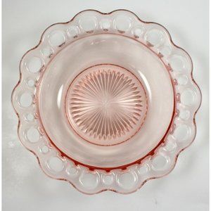 Anchor Hocking Lace Edge Pink Reproduction 7" Individual Salad Bowl